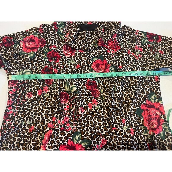 Robbie Bee Womens A line Dress Mock Neck Retro Design Brown Red Sz 2X - Picture 6 of 9